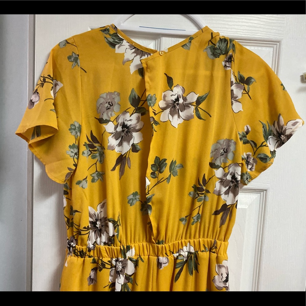 Yellow Flower Pattern Jumpsuit - image 5